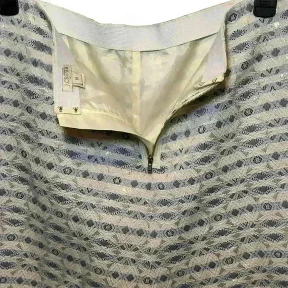 J.Crew Women's Jacquard Flare Skirt Size 10 Multicolor Geometric Knee Le… - Picture 5 of 7